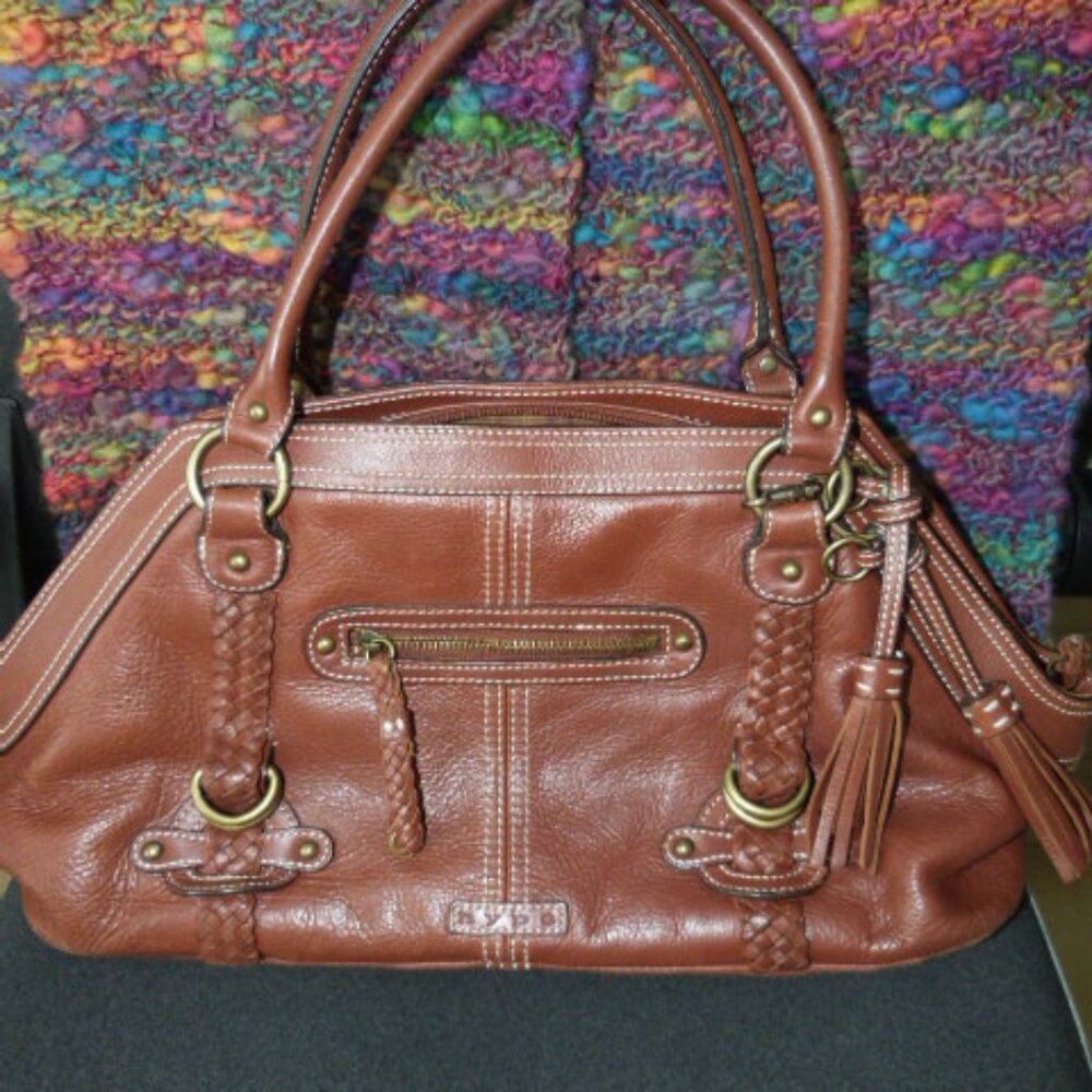 Large Pebble Leather Satchel